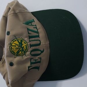 TEQUIZA Cap Size OneSize adjustable strap.GUC,See No Sweat Stains.Tan green